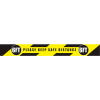 Please Keep Safe Distance Floor Strip, Rectangle, Vinyl Adhesive, 3 x 36